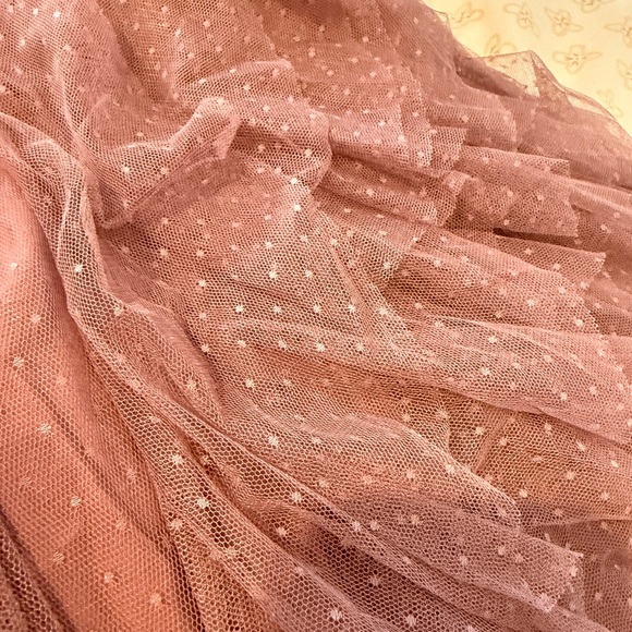 Anthropologie Cheri Ruffle Tulle Midi Skirt - Dusty Purple - Picture 5 of 9